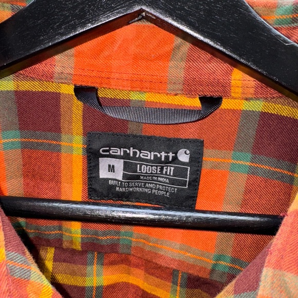 Carhartt Men's Flannel Long-Sleeve Plaid Shirt Size Medium - Picture 8 of 11